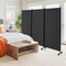 3 Panel Folding Room Divider with 8 Smooth Universal Lockable Wheels
